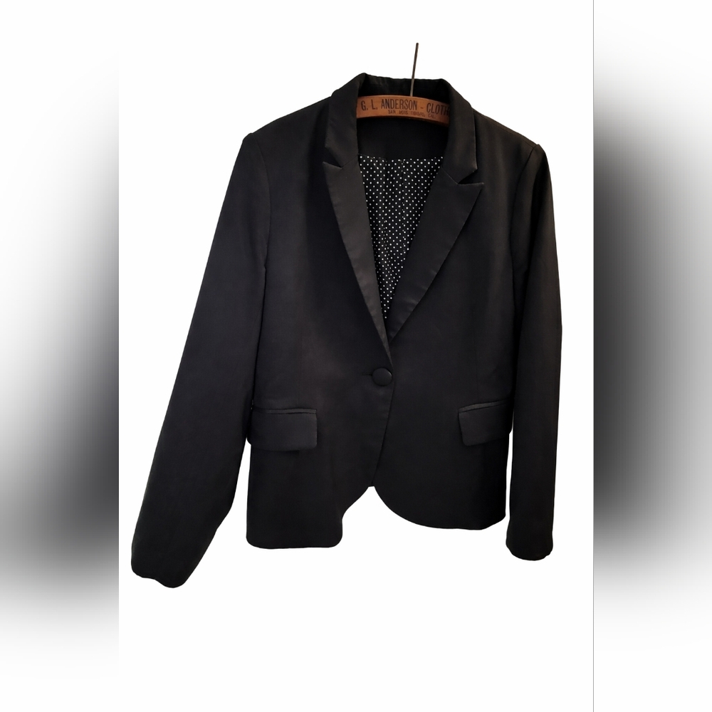 Classic Single-Button Black Blazer Jacket Open Po… - image 10